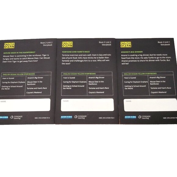 English Ocean Learning Language Arts Book Set of 3 Book 2 Units 1 2 3 Aeon Kids - Picture 2 of 2